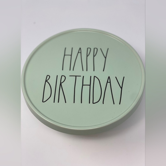 Rae Dunn HAPPY BIRTHDAY Cake Stand, Mint Green, Birthday Display - Picture 3 of 3